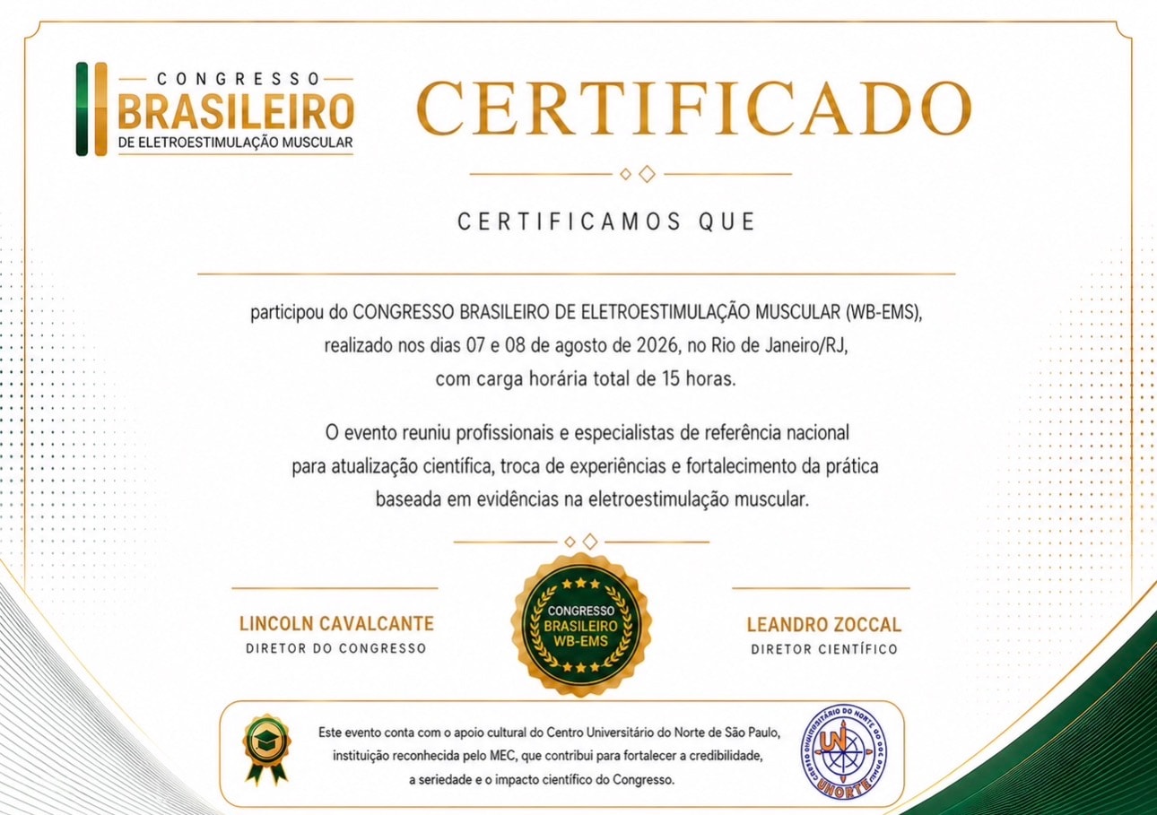 Certificado do Congresso Brasileiro de Eletroestimulação Muscular